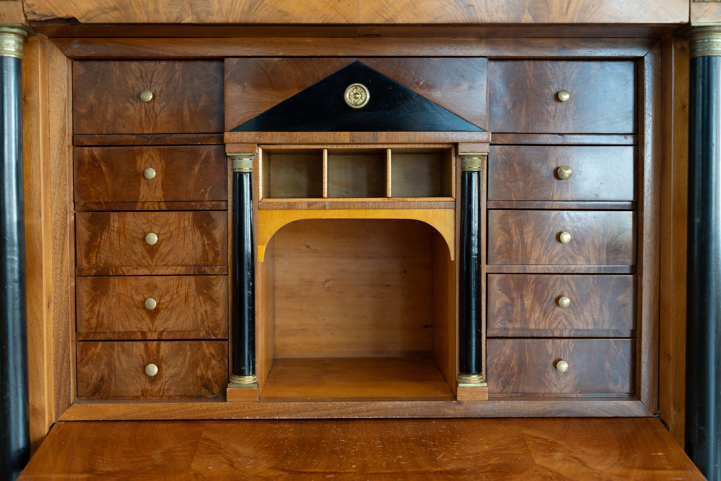 Biedermeier-Schreibschrank + Kommode (Set)